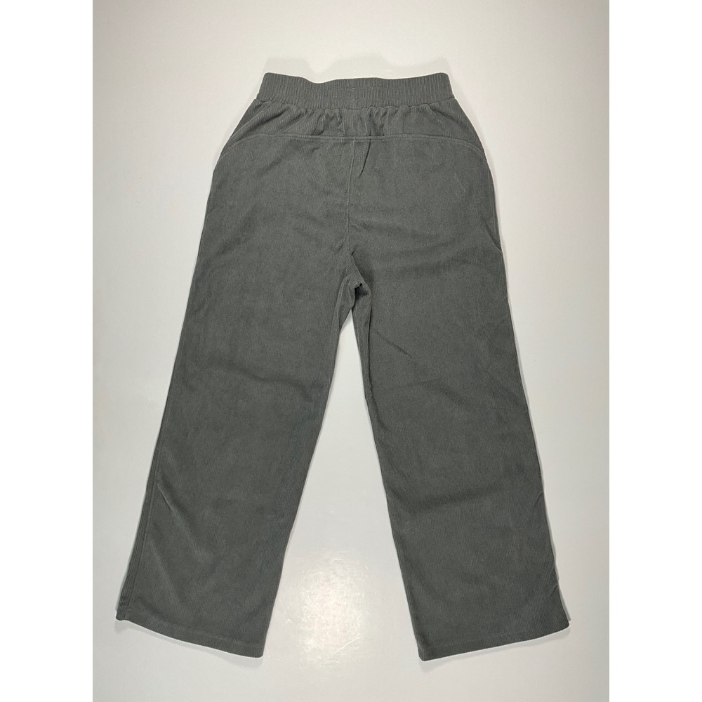 Halara High Waisted Straight Leg Mop Corduroy Pants Size Medium Reg Gray Pockets - Picture 5 of 16